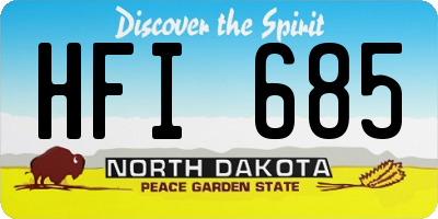 ND license plate HFI685