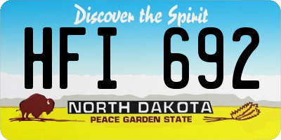 ND license plate HFI692