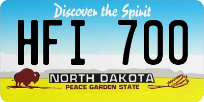 ND license plate HFI700