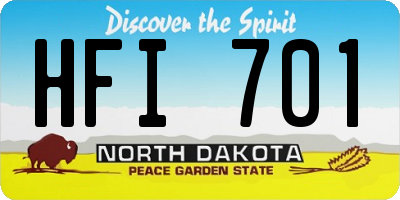 ND license plate HFI701