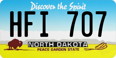 ND license plate HFI707