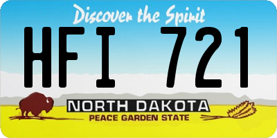 ND license plate HFI721