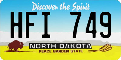 ND license plate HFI749