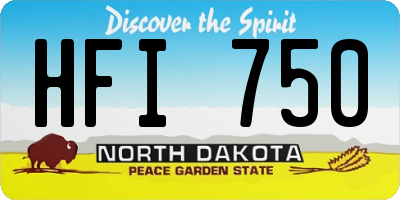 ND license plate HFI750