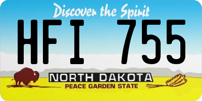 ND license plate HFI755