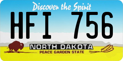 ND license plate HFI756