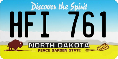ND license plate HFI761