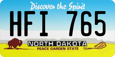 ND license plate HFI765