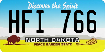 ND license plate HFI766