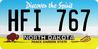 ND license plate HFI767