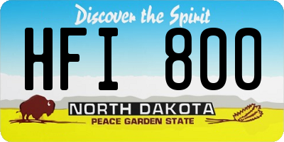 ND license plate HFI800
