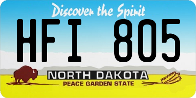 ND license plate HFI805