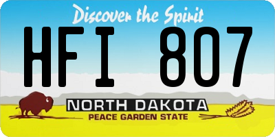 ND license plate HFI807