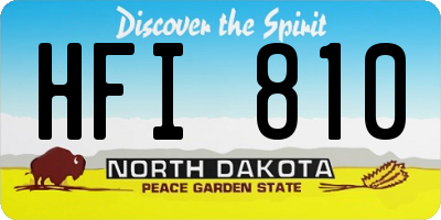 ND license plate HFI810
