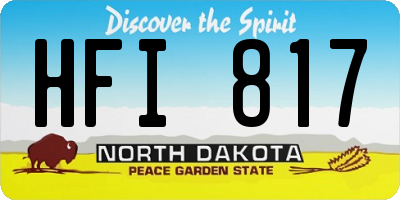 ND license plate HFI817