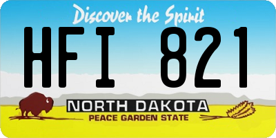 ND license plate HFI821
