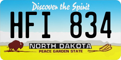ND license plate HFI834
