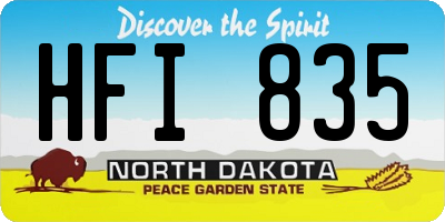 ND license plate HFI835