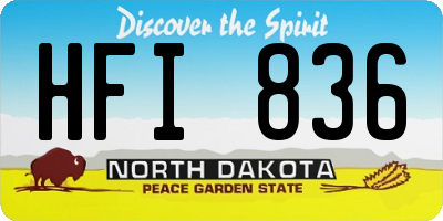 ND license plate HFI836