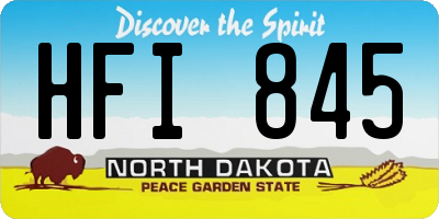 ND license plate HFI845