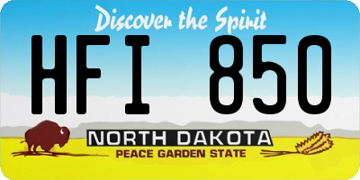 ND license plate HFI850