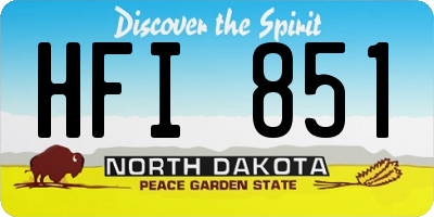 ND license plate HFI851