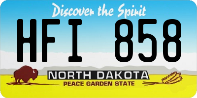 ND license plate HFI858