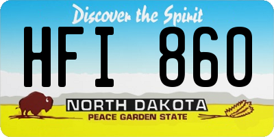 ND license plate HFI860
