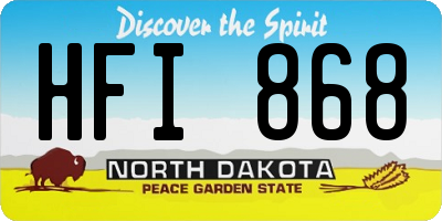 ND license plate HFI868