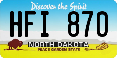 ND license plate HFI870
