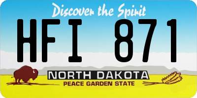 ND license plate HFI871