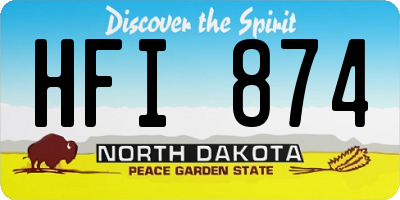 ND license plate HFI874