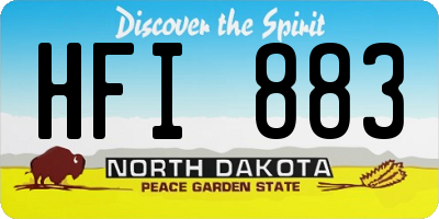 ND license plate HFI883