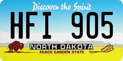 ND license plate HFI905
