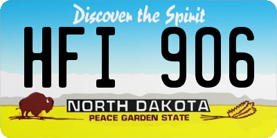 ND license plate HFI906