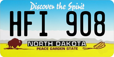 ND license plate HFI908