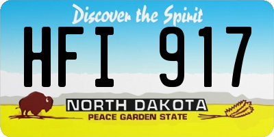 ND license plate HFI917