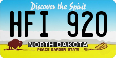 ND license plate HFI920