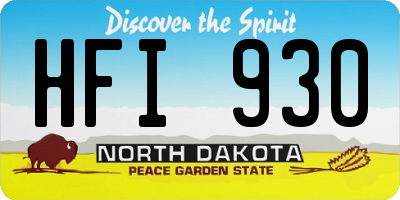 ND license plate HFI930