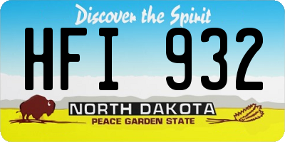 ND license plate HFI932