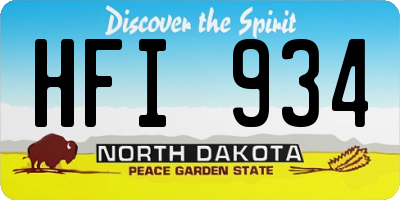 ND license plate HFI934
