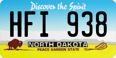 ND license plate HFI938