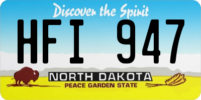 ND license plate HFI947