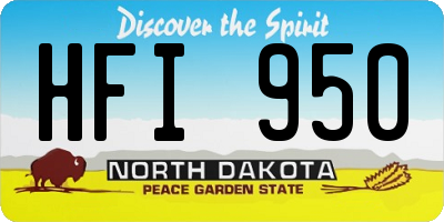 ND license plate HFI950