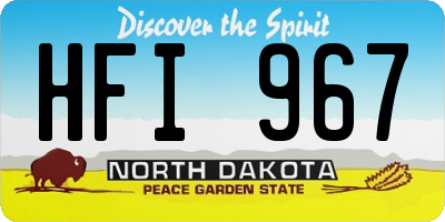 ND license plate HFI967