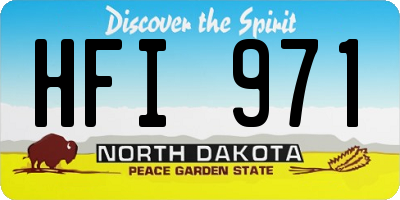 ND license plate HFI971