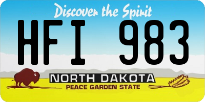 ND license plate HFI983