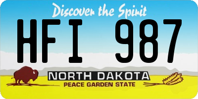 ND license plate HFI987