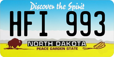 ND license plate HFI993