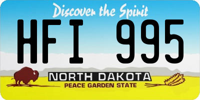 ND license plate HFI995